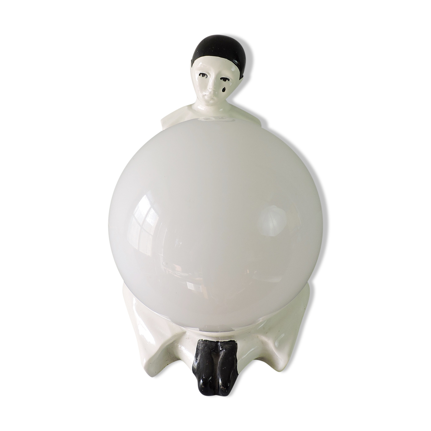 Vintage ceramic lamp Pierrot 70s