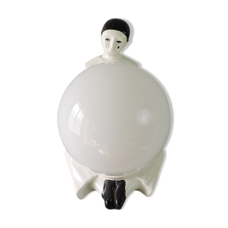 Vintage ceramic lamp Pierrot 70s