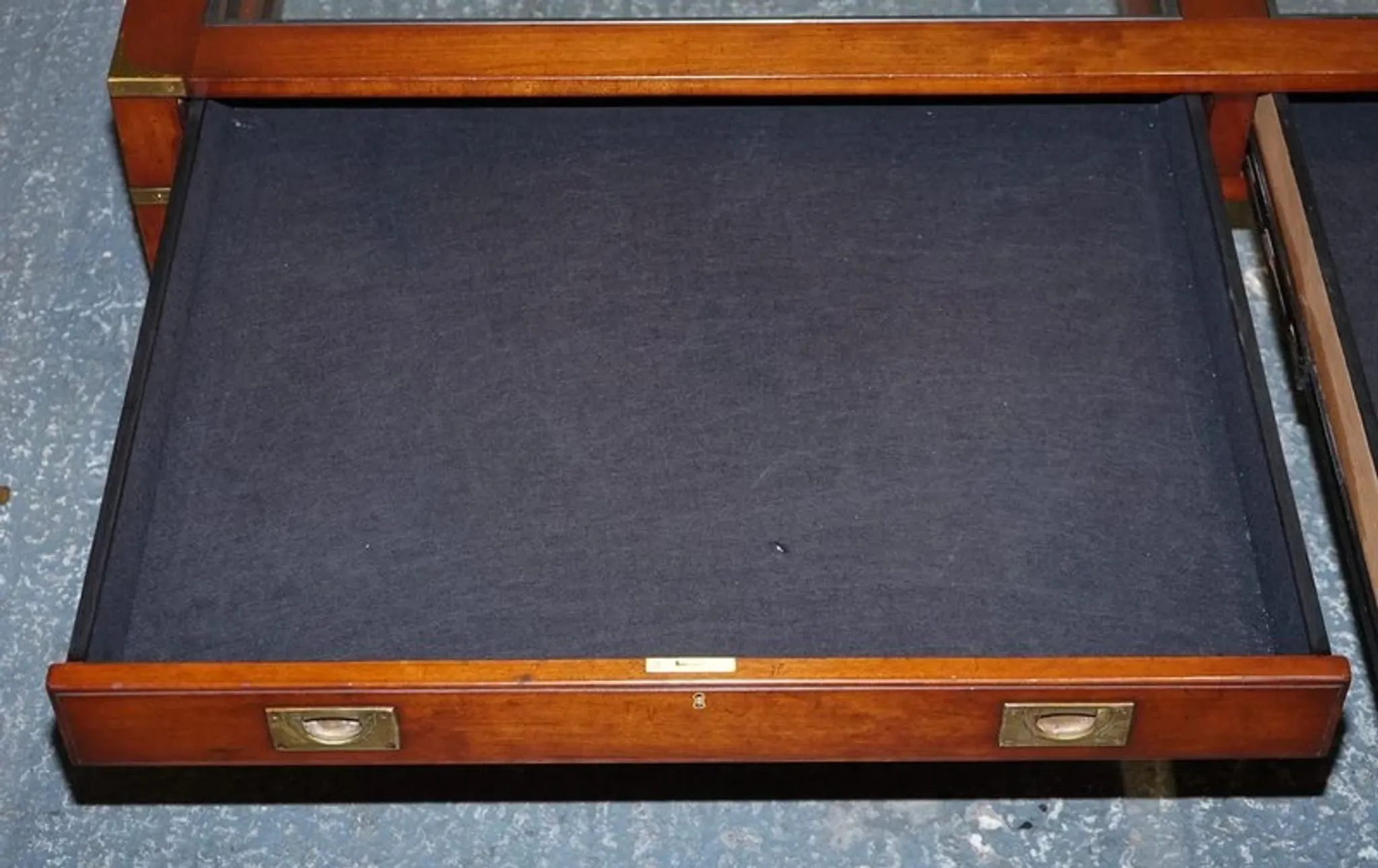 Very Large Coffee Table with Marquetry Glass Panels by Kennedy Harrods