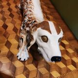 Décor de jardin chien en faïence
