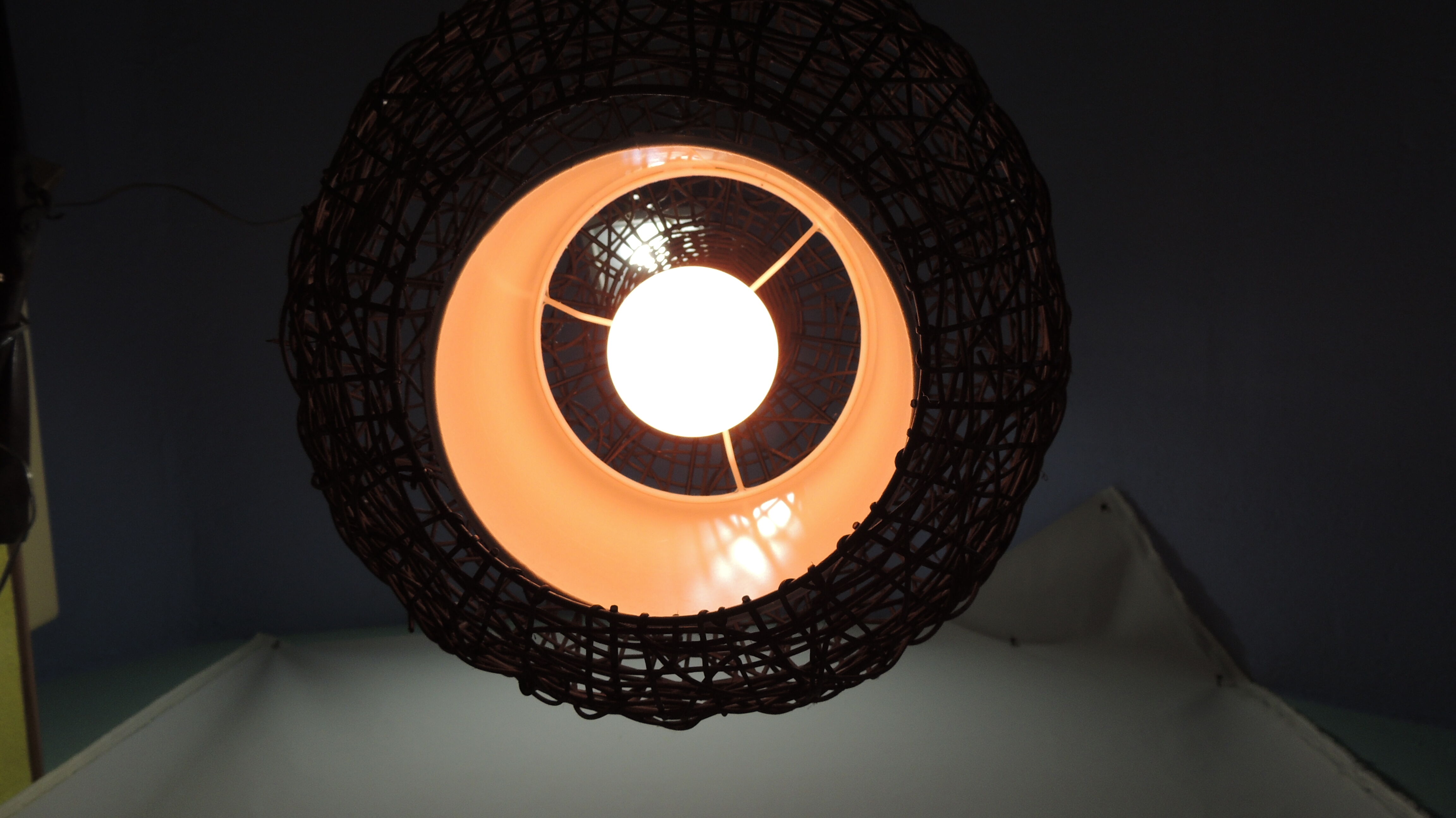 Brown rattan pendant lamp