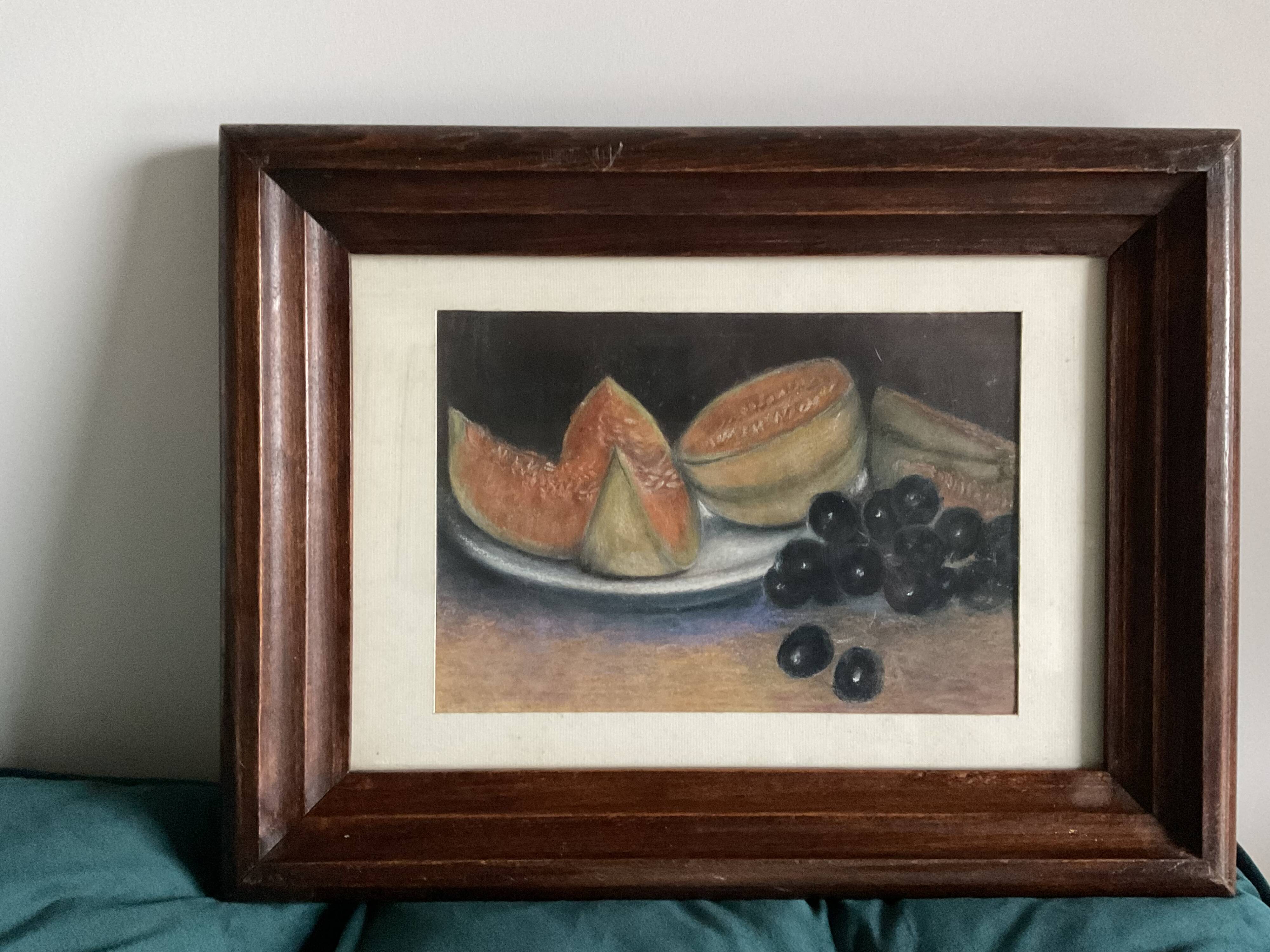 Tableau Nature Morte au melon et raisins