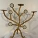 Candelabre en fer forgé et verre XXe