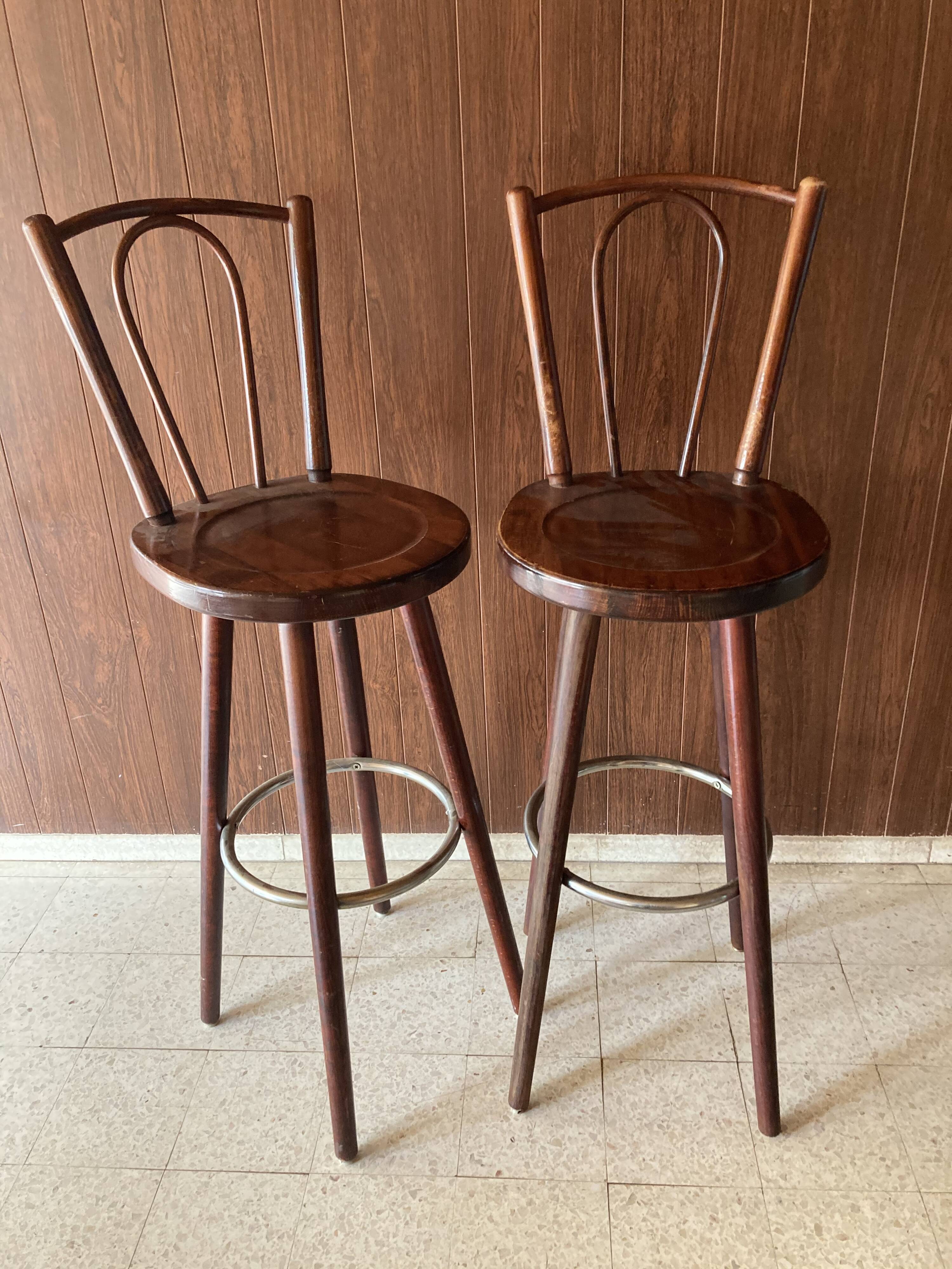 Paire de tabourets bistrot