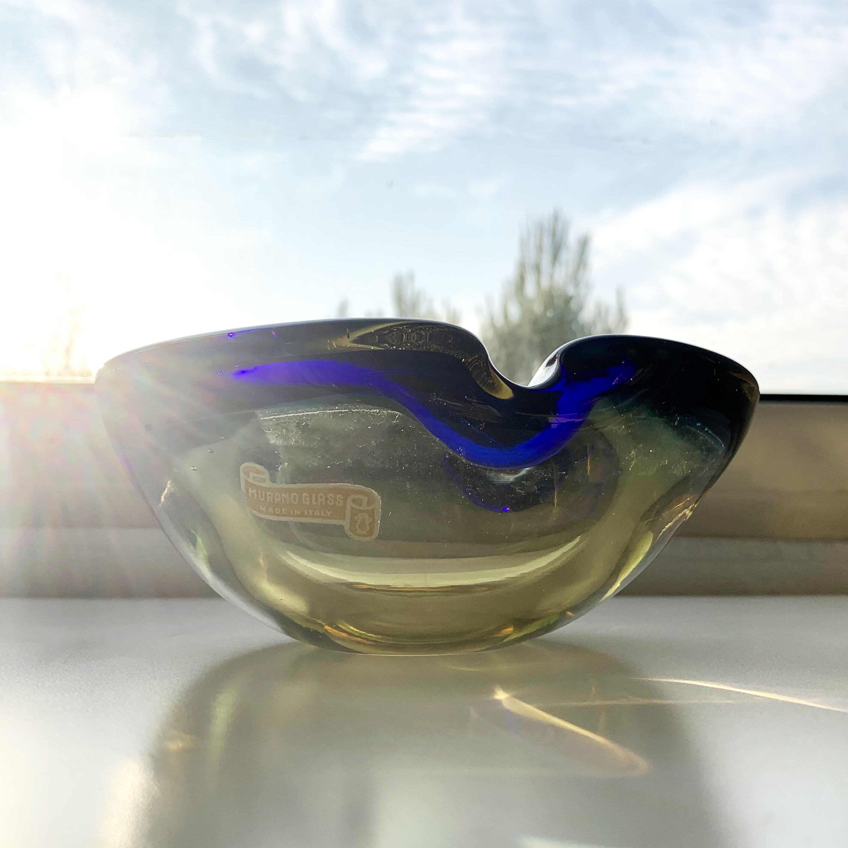 Ashtray or empty Murano glass pocket (Sommerso technique)
