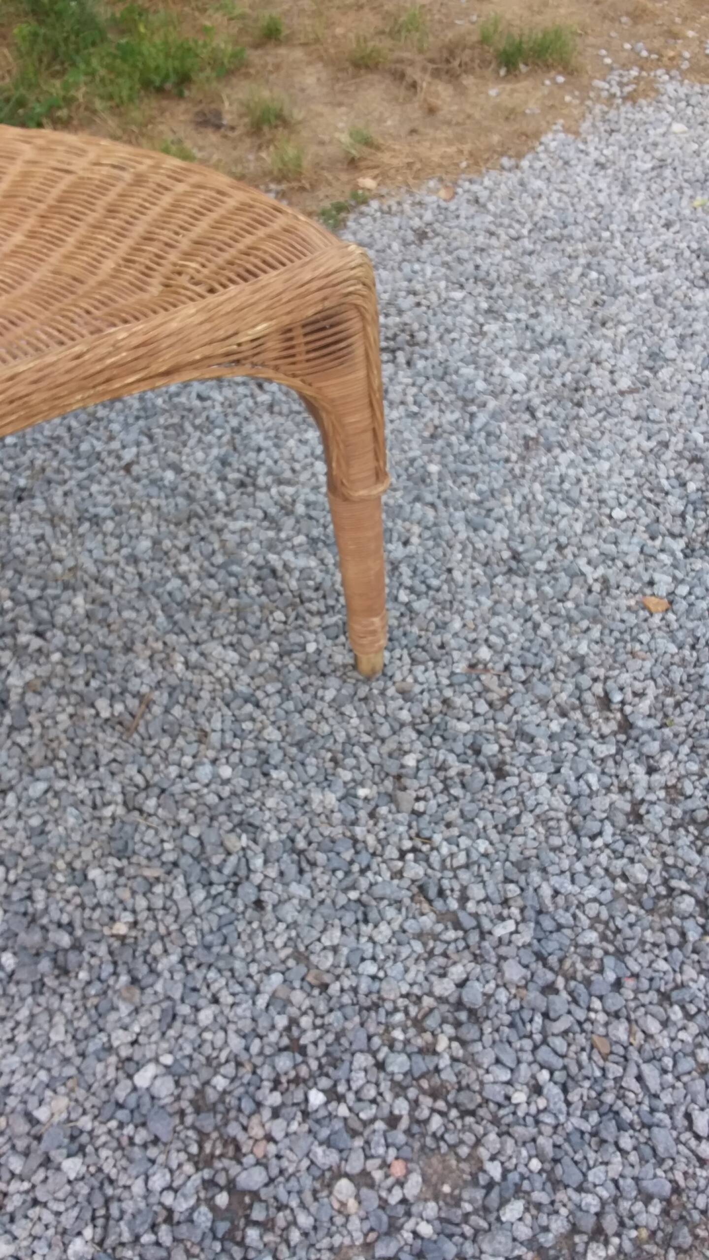 Rattan armchair and rattan coffee table from the 70s
