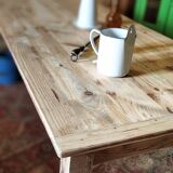 Farmhouse table in solid oak and pine, raw, washed, 212x93