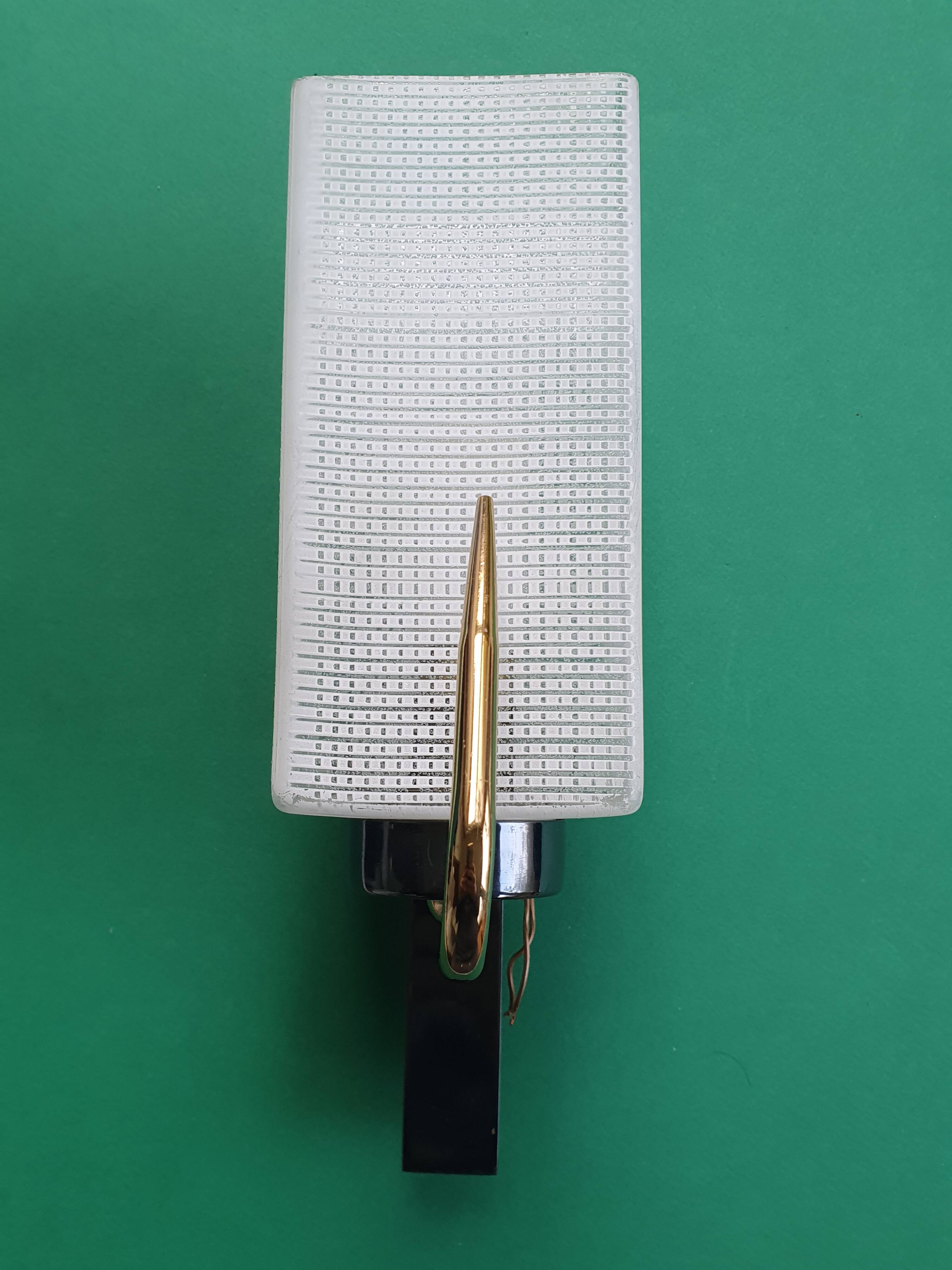 Three antique gold Arlus wall lights from the 50s