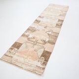 3x11 Rug For Kitchen Brown Beige Turkish Runner Rug, 86x325Cm SK 5286