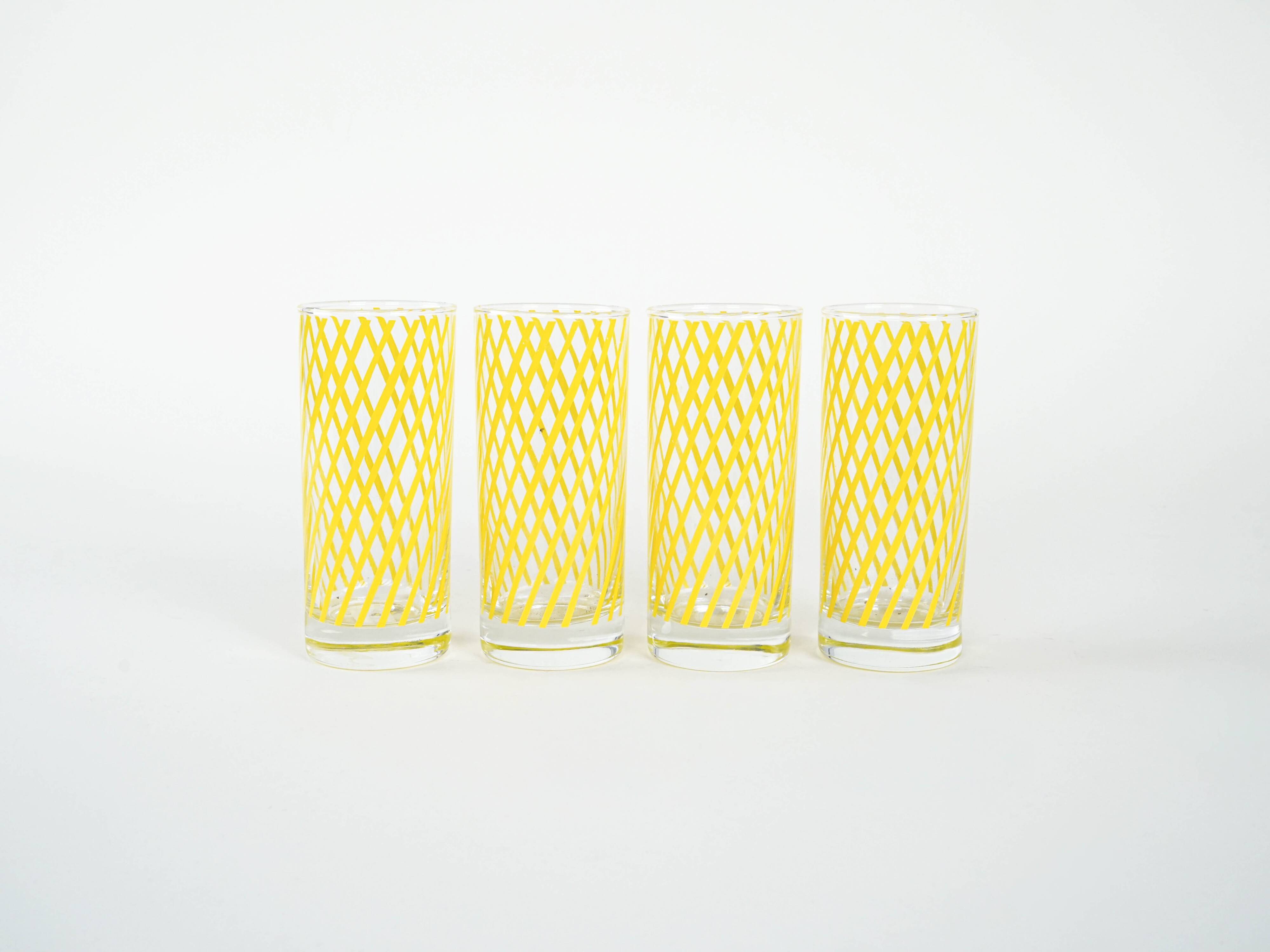 Set of highball glasses, Italian design, 1970s, manufactured in Italy
