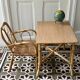 Vintage rattan desk and chair set for children