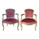 Pair of Louis XV style cabriolet armchairs