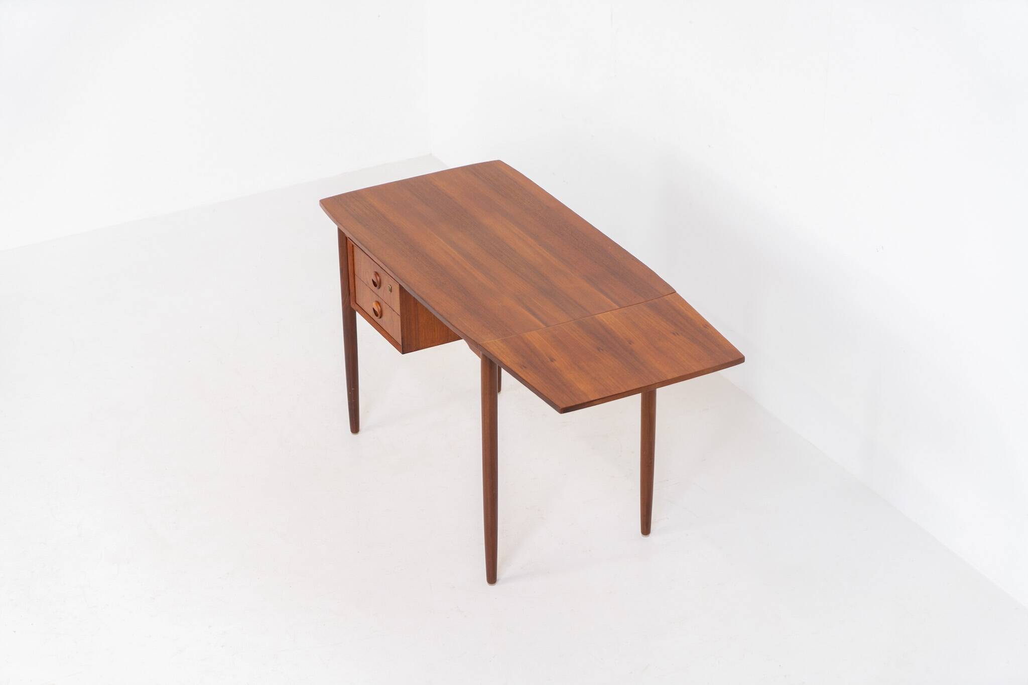 Teak drop-leaf desk