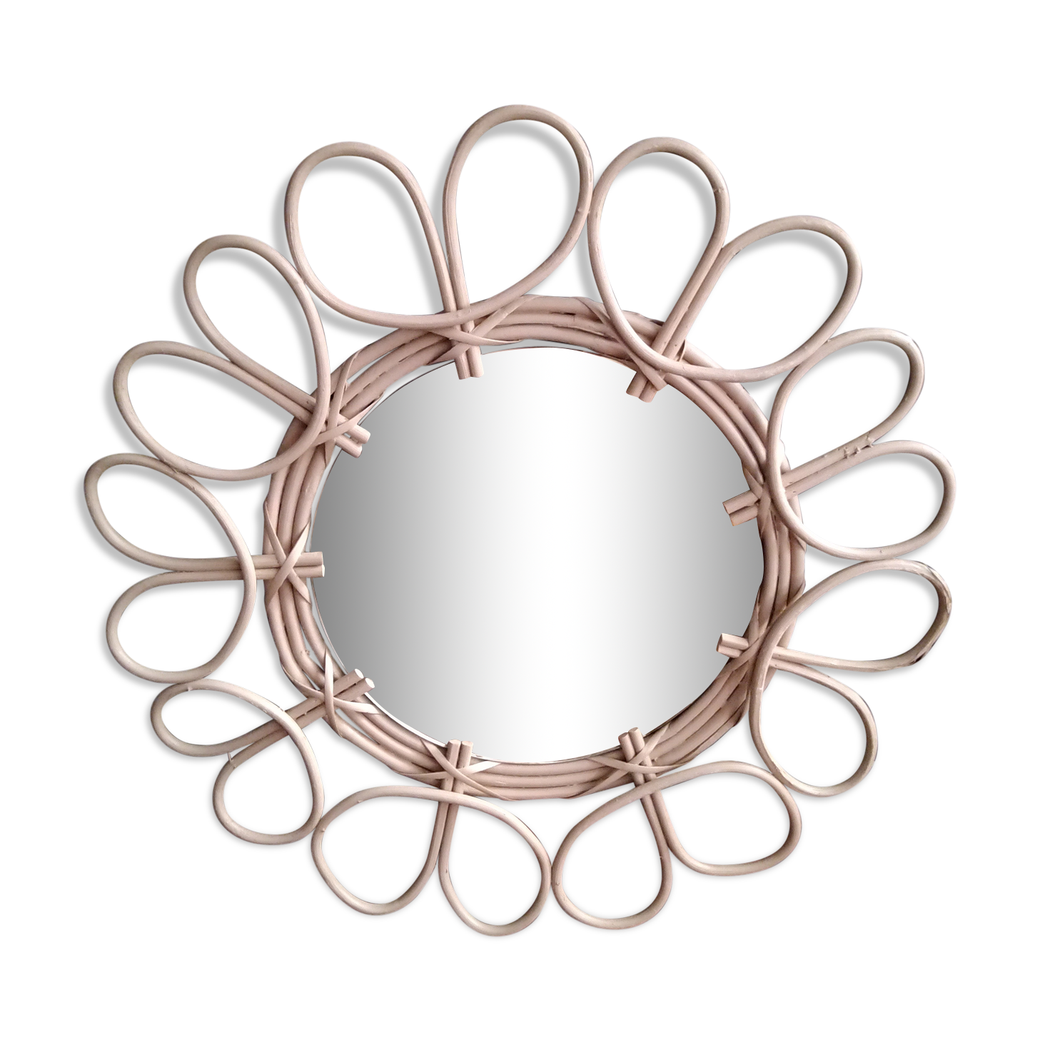 Rattan sun mirror