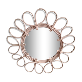 Miroir soleil rotin
