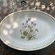 Serving dish in earthenware herbarium model, viola odorata mill of wolves orchies france vintage