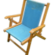 Petite chaise de jardin enfant, pliante, bois et toile, vintage 60s.