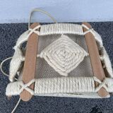 Scandinavian style jute and wood pendant light