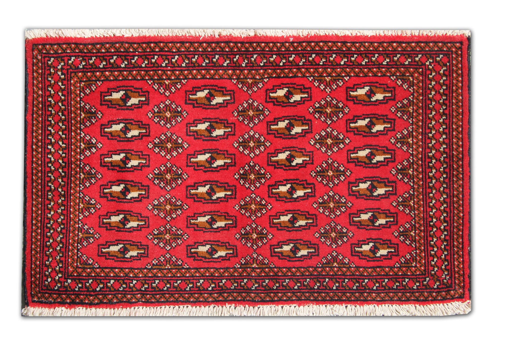 Bukhara rug red wool persian carpet 50x100cm