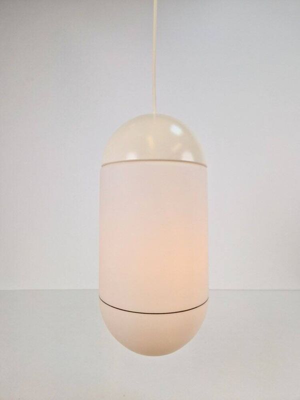 Suspension vintage en verre opale de Peill & Putzler, Allemagne, années 1960