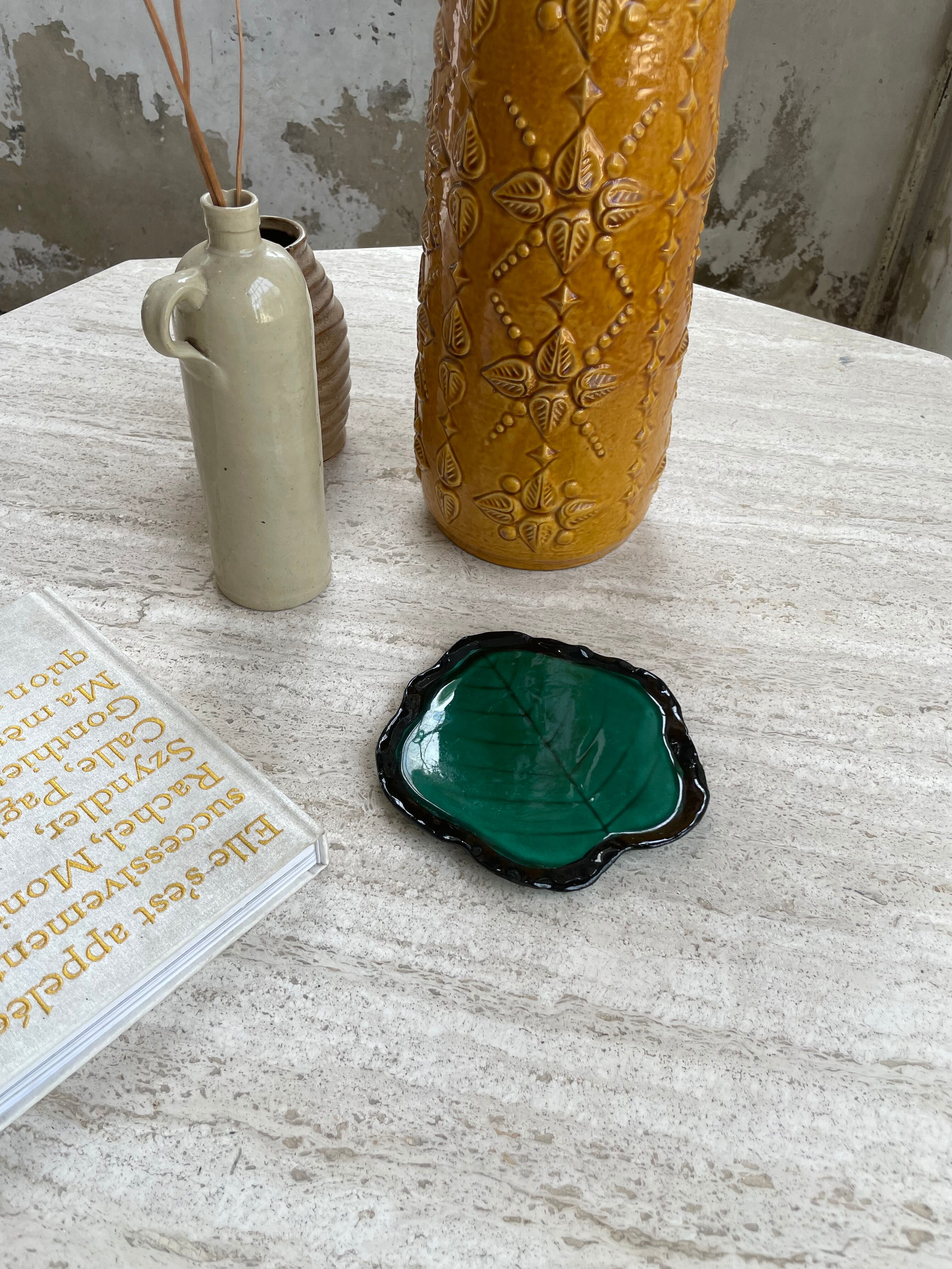Small green ceramic dish