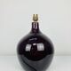 Purple ceramic ball lamp 55 cm from the 60s, silk lampshade