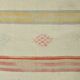 4x4 Cream Pale Red Square Vintage Kilim Rug, 136x142Cm