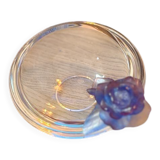 Daum France decorative bowl – Crystal paste – Blue flower – Brand