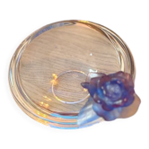 Daum France decorative bowl – Crystal paste – Blue flower – Brand