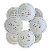 Set of 8 vintage Lunéville deep plates model Odile – bay decoration
