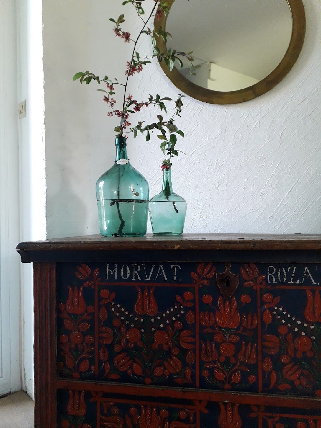 Old wedding chest painted 1891