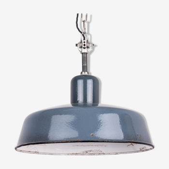 Industrial Vintage Pendant Lamp from SIEMENS in Blue-Grey, Bauhaus, 1930s