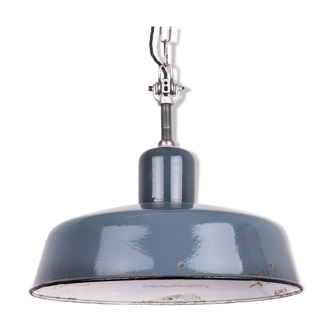 Industrial Vintage Pendant Lamp from SIEMENS in Blue-Grey, Bauhaus, 1930s