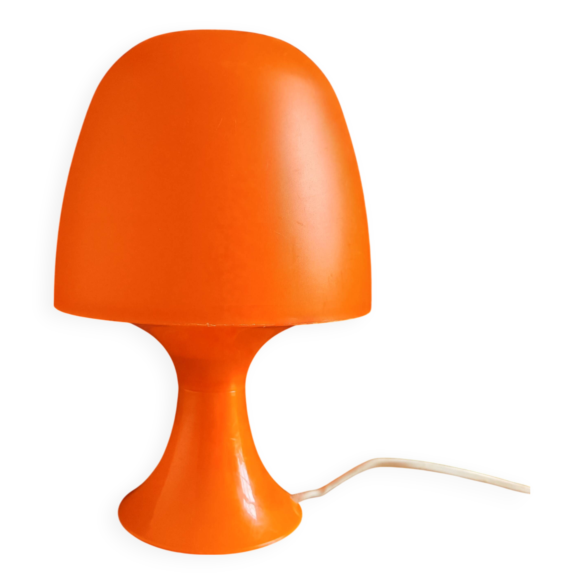 Lampe de table vintage/Lampe champignon en plastique orange