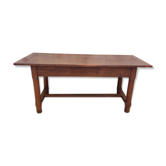 Rustic burgundy farm table 19th -1m80