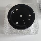 Pair of pressed glass wall lights, 1970