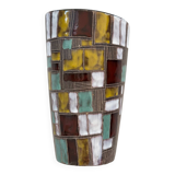 Vintage ceramic vase with abstract decor, Vallauris circa 1960