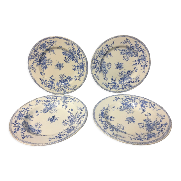 Assiettes anciennes art nouveau faïence de gien france médailles d'or fleurette