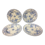 Old art nouveau plates faience of gien france gold medals fleurette