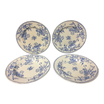 Assiettes anciennes art nouveau faïence de gien france médailles d'or fleurette