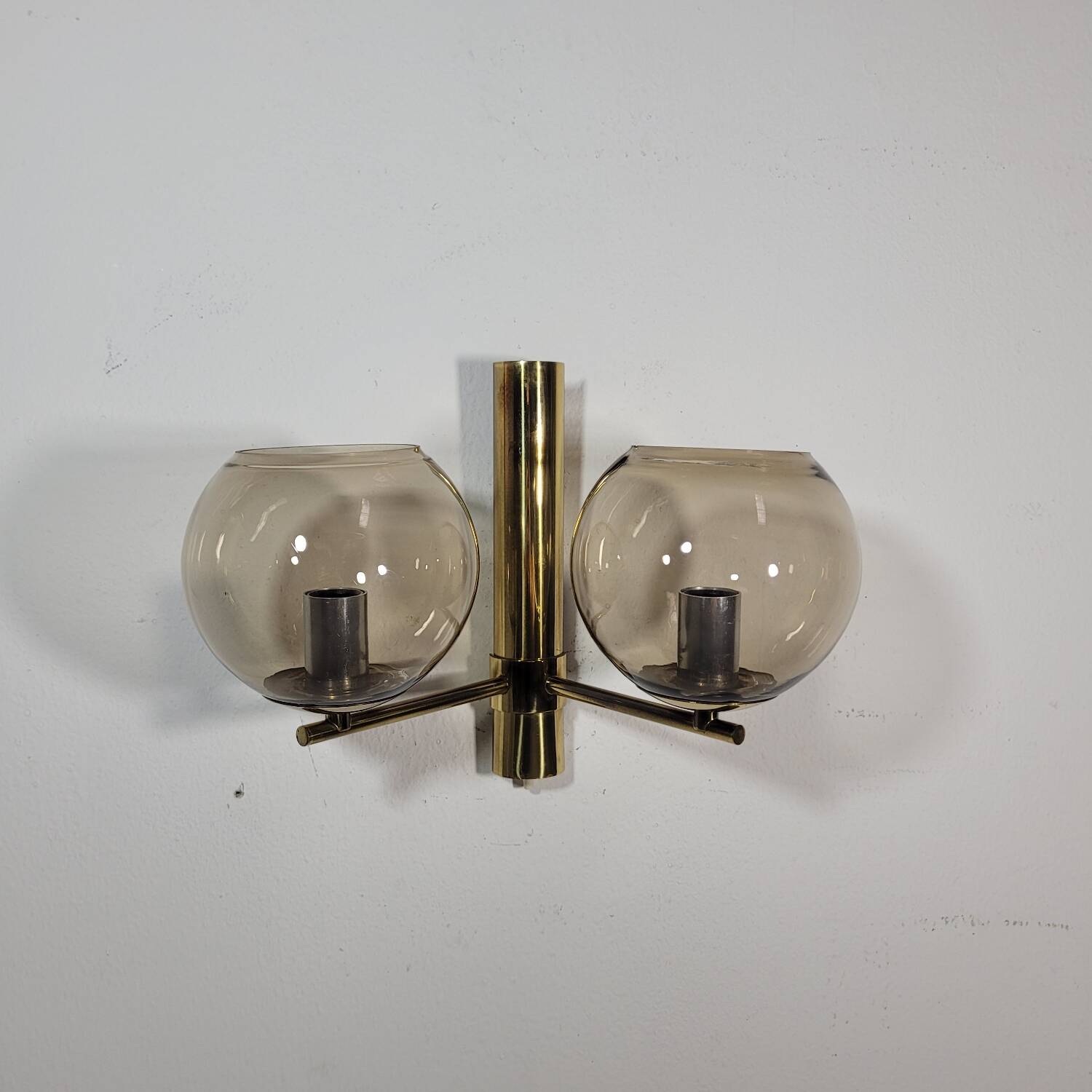 Vintage brass wall lamp by Hans Agne Jakobsson for Markaryd in Sweden 1960s