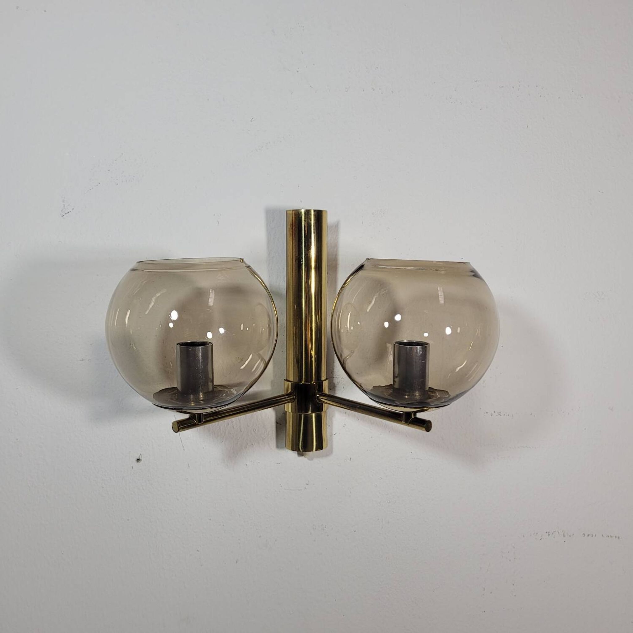 Vintage brass wall lamp by Hans Agne Jakobsson for Markaryd in Sweden 1960s