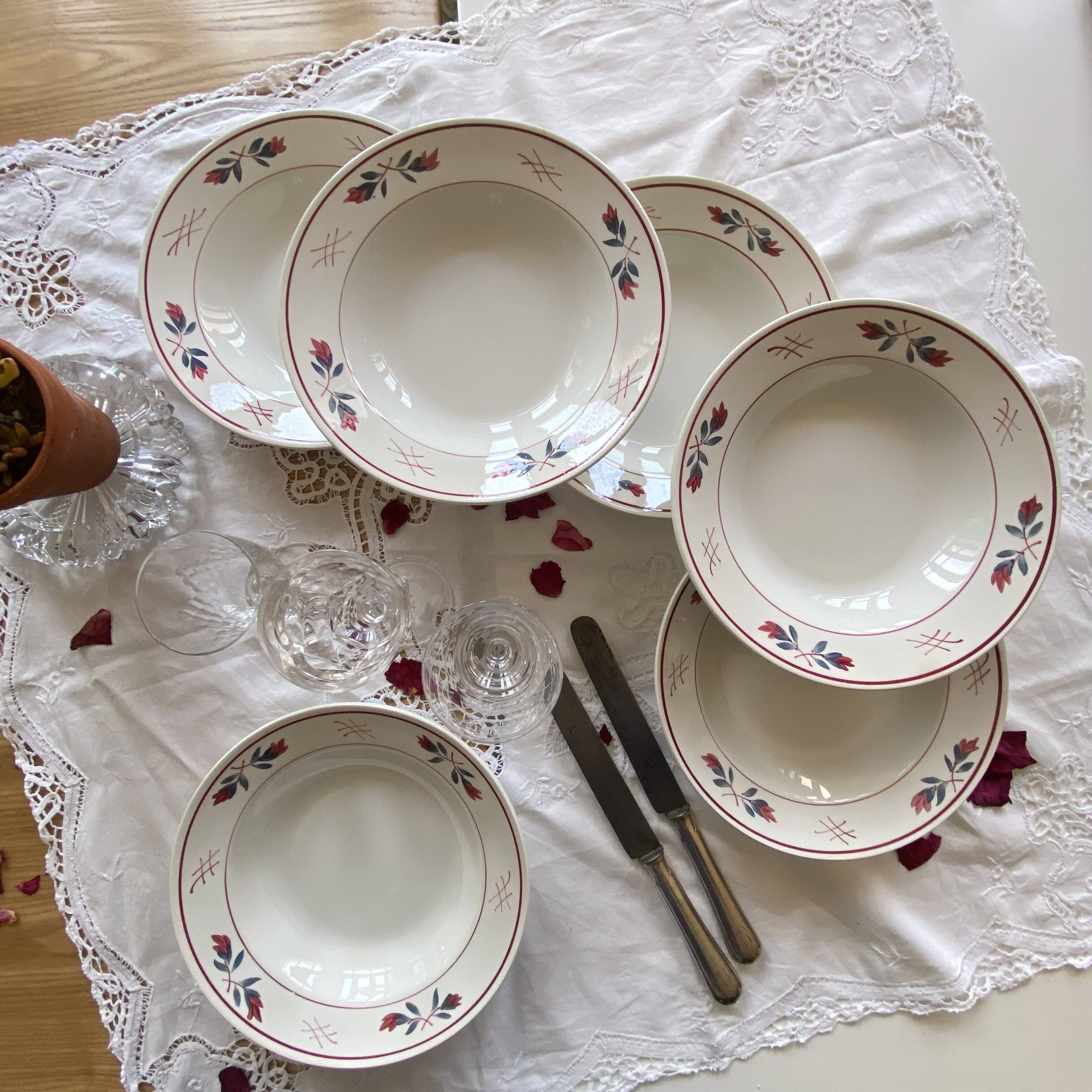 6 deep plates Céranord model Adeline