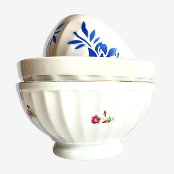 3 bols porcelaine de limoges fleuri