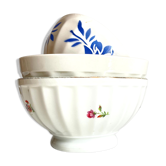 3 porcelain bowls of flowered limoges