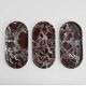 Oval marble plateau in Rosso Levanto