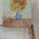 Tableau huile sur toile bouquet ancien
