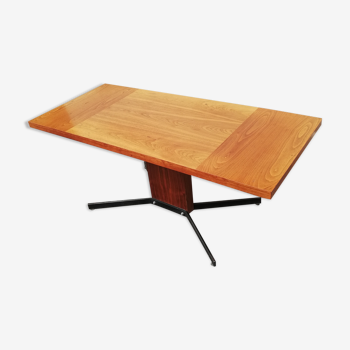 Table basse vintage bois et pied métal
