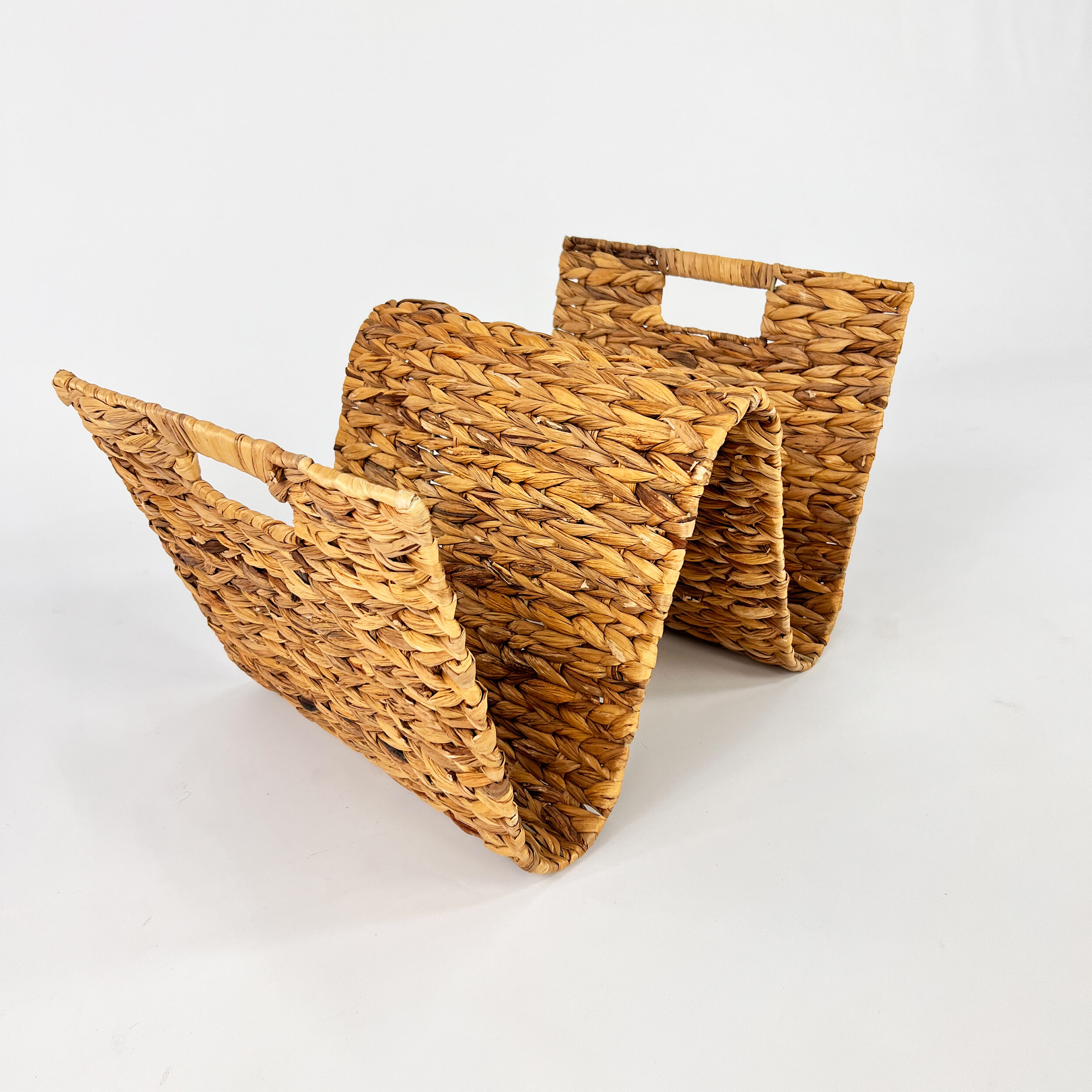 Mid century seagrass magazine rack, 1960s