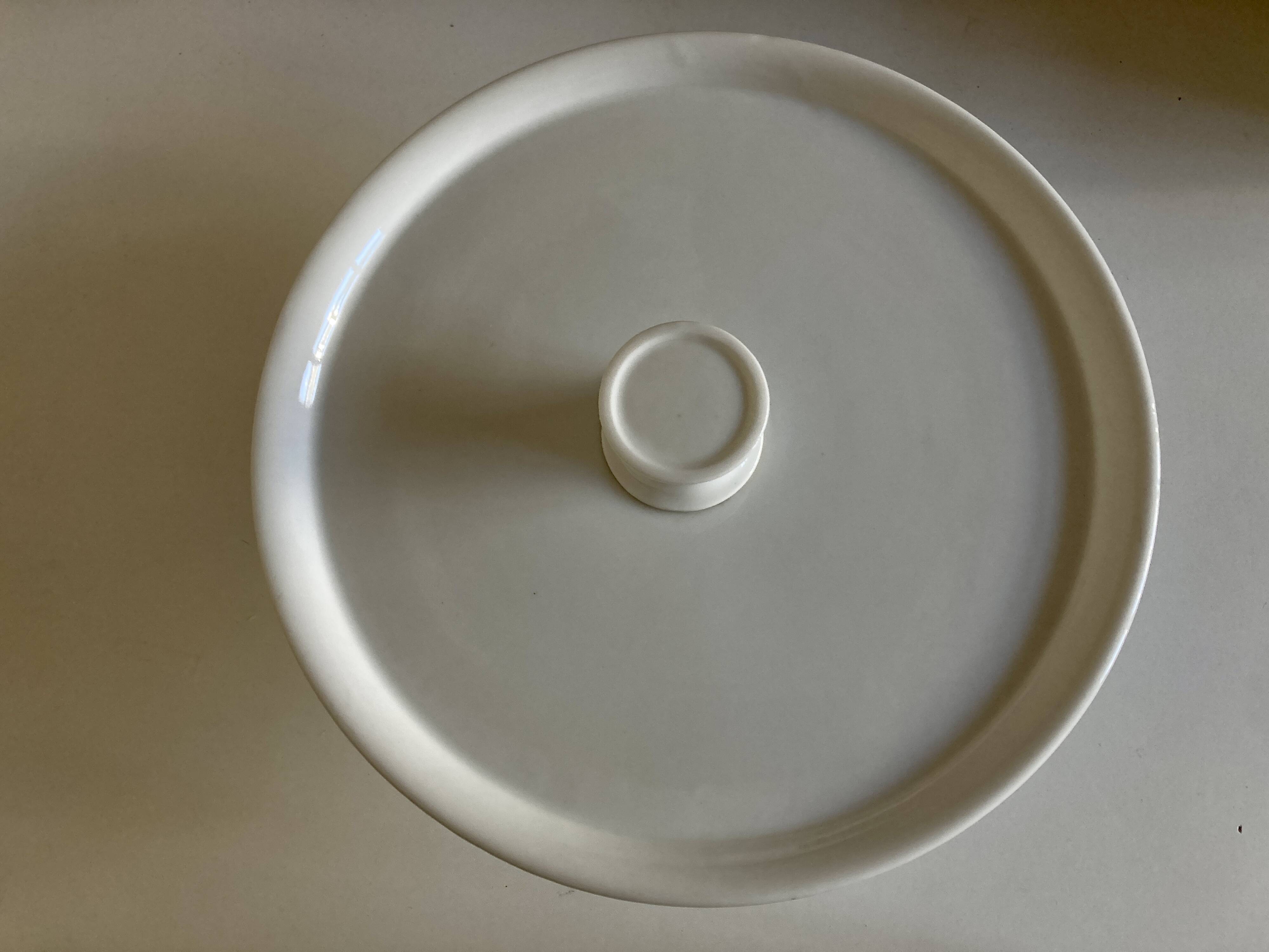 19th century XL office mounted plate, white earthenware display stand